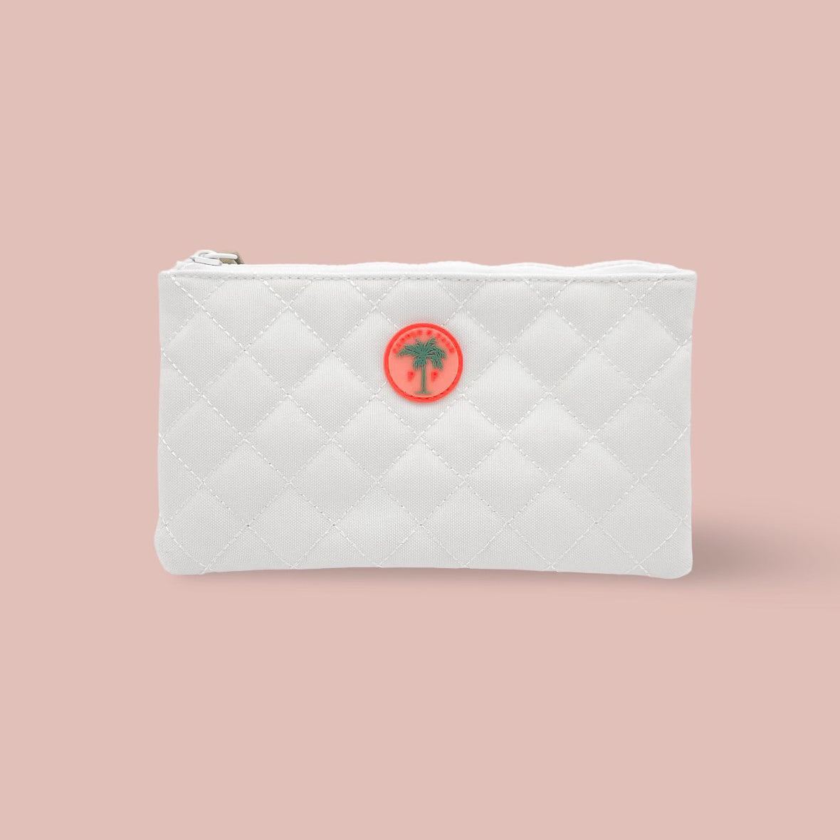 A quilted white pickleball ball pouch